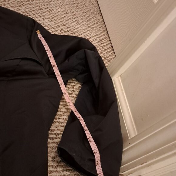 Marina Rinaldi Trench Coat Size 21/M Black Long Tie Designer Evening Career - Picture 9 of 10